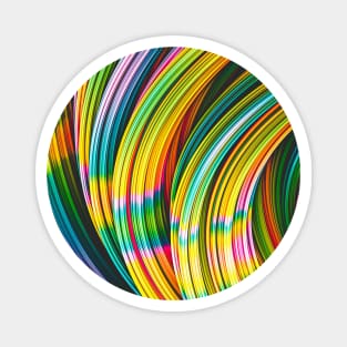 Psychedelic Rainbow Colorful Abstract Art Strands Magnet